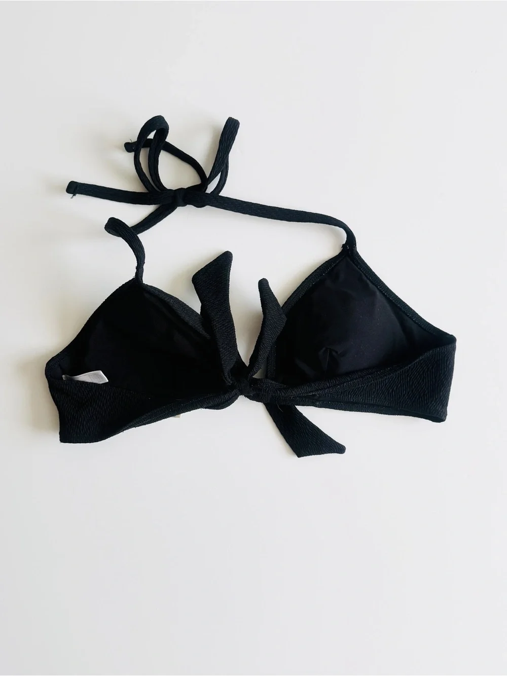 Sezane x Yse US 6 Chanson Dete black triangle knot swim bikini top